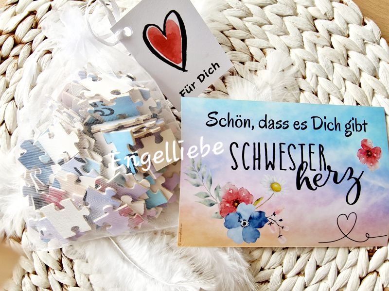 Puzzle * Schön, dass es Dich gibt Schwesterherz * 20 x 30 cm * 112 Teile